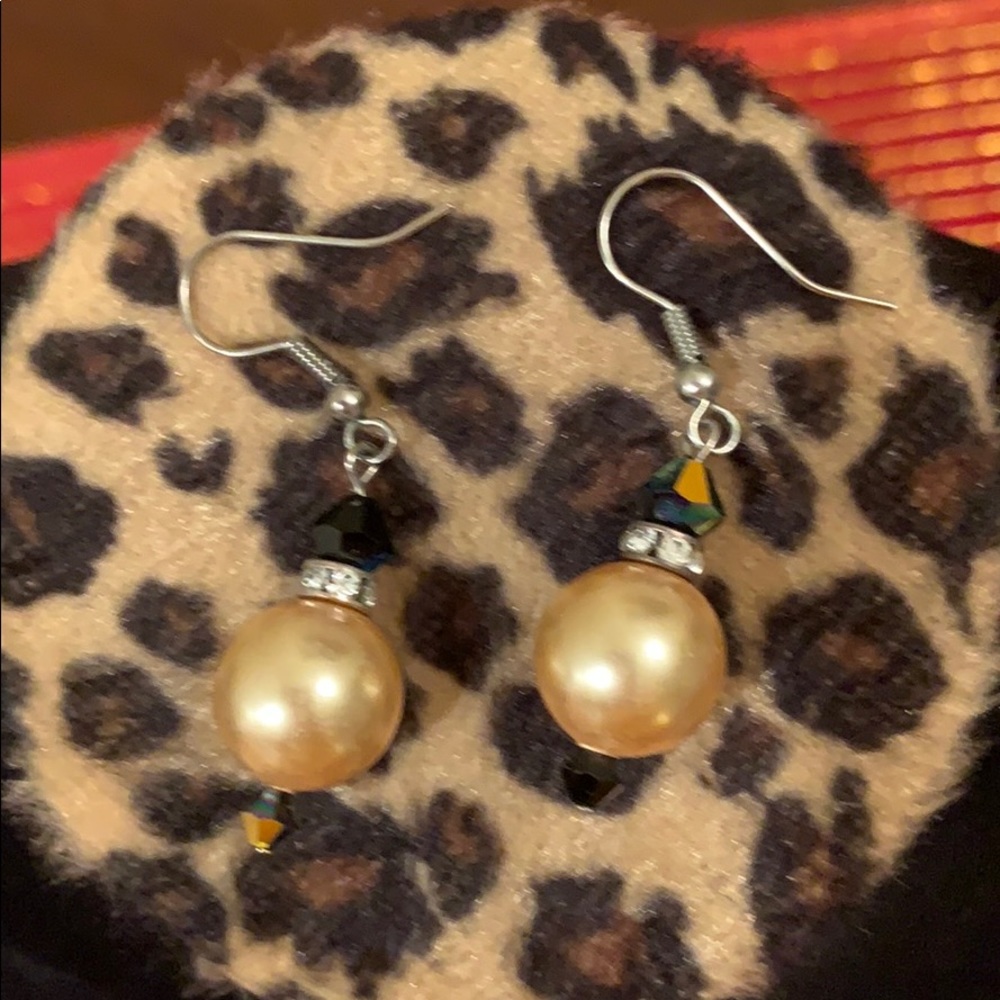 Pearl and Crystal earrings.